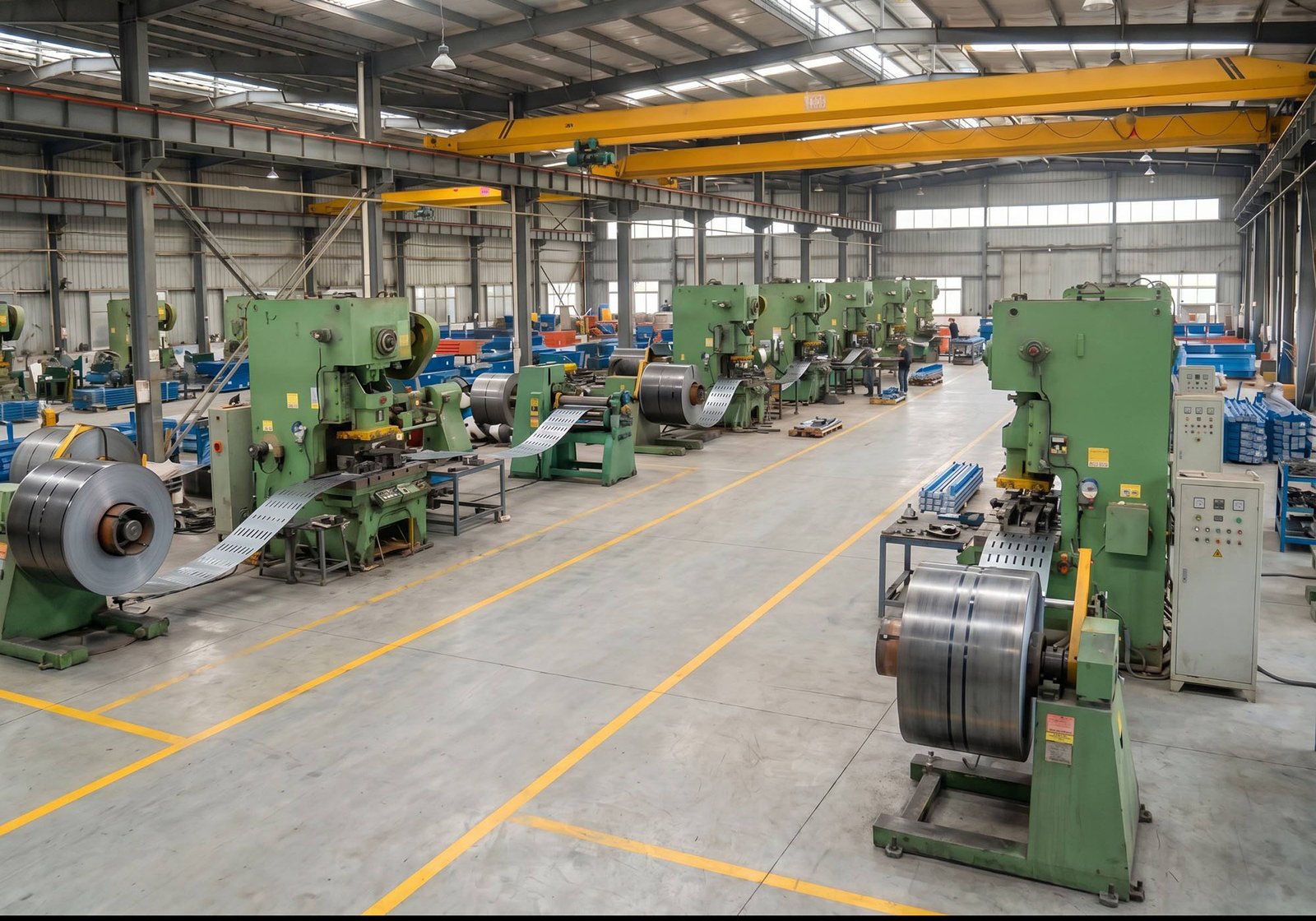 CNC punching workshop for beam connectors