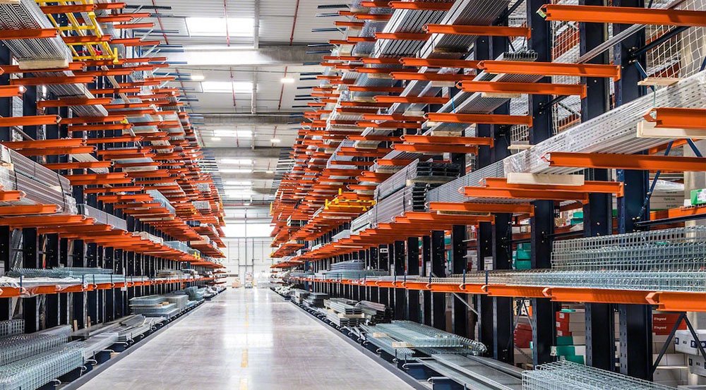 Houston steel service centre heavy-duty cantilever rack