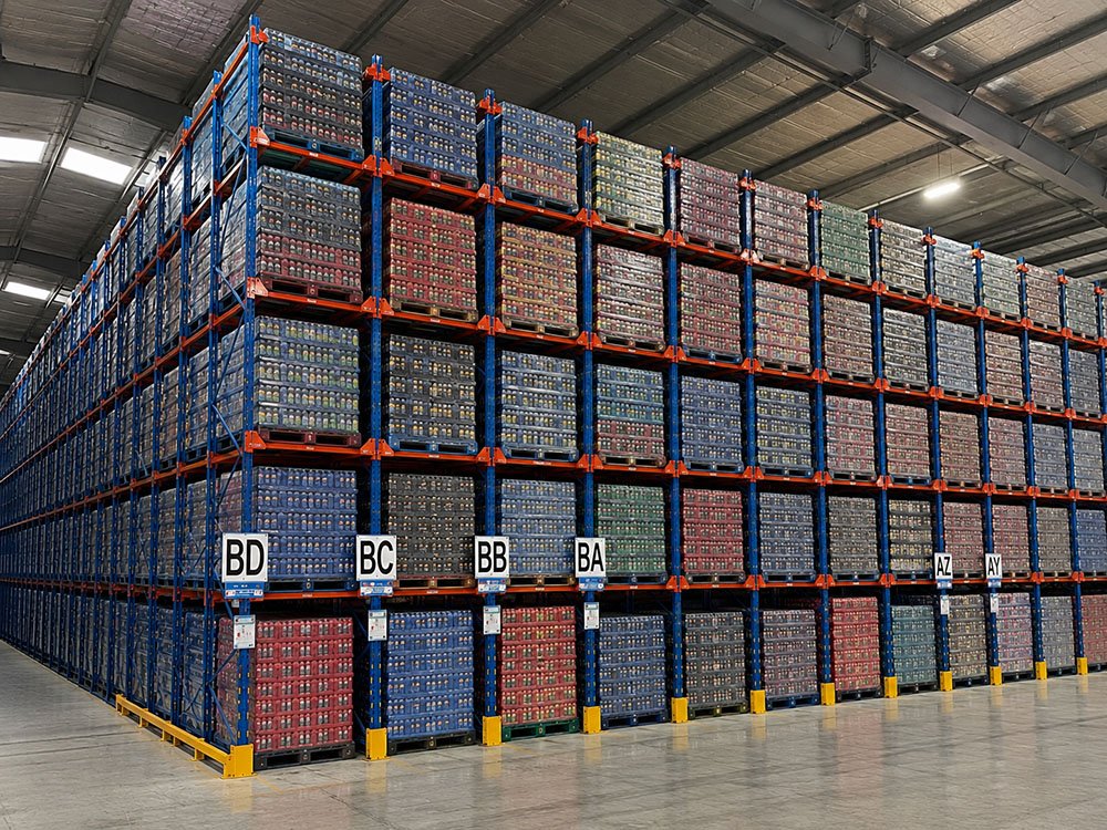 Lagos beverage drive-in rack installation