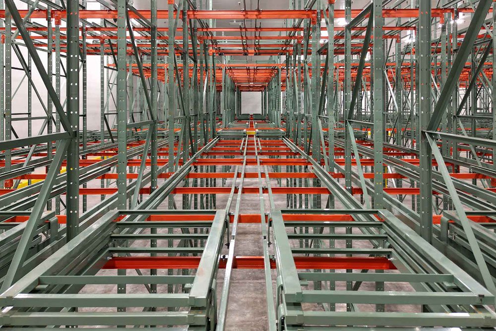 Heavy-Duty Push Back Rack (2T) configuration by AME Rack