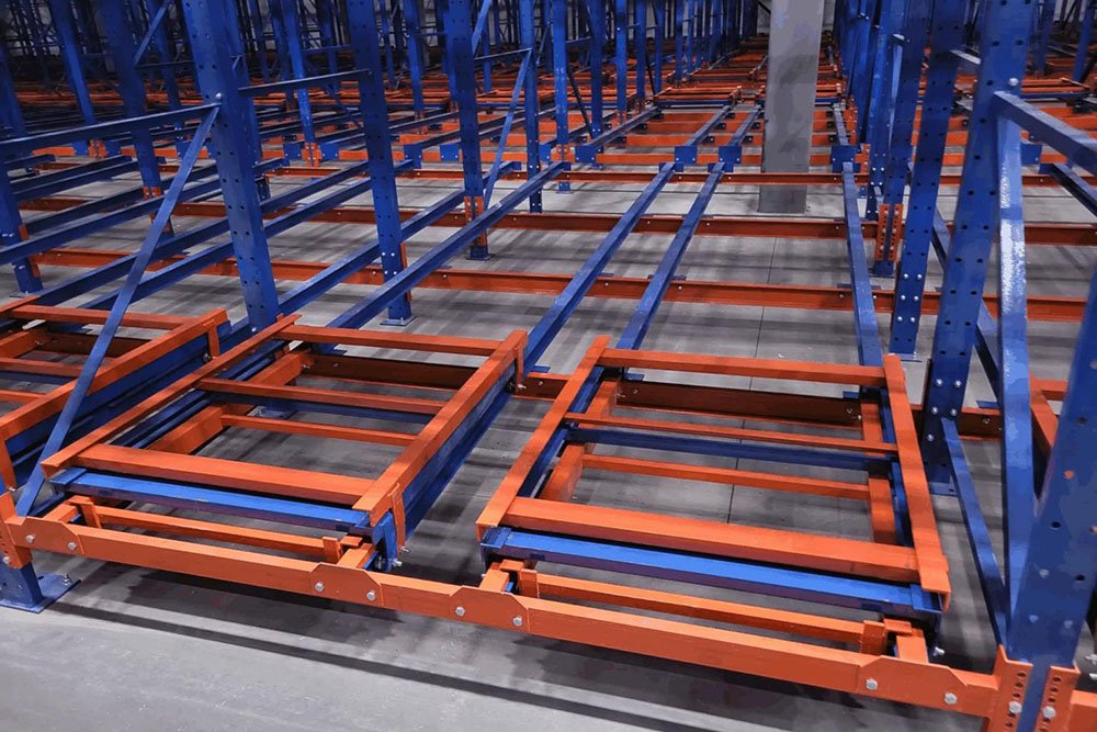 Push-Back Racking for furniture and large goods warehousing by AME Rack