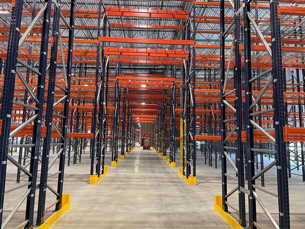 Seismic-Zone Industrial Racking configuration by AME Rack
