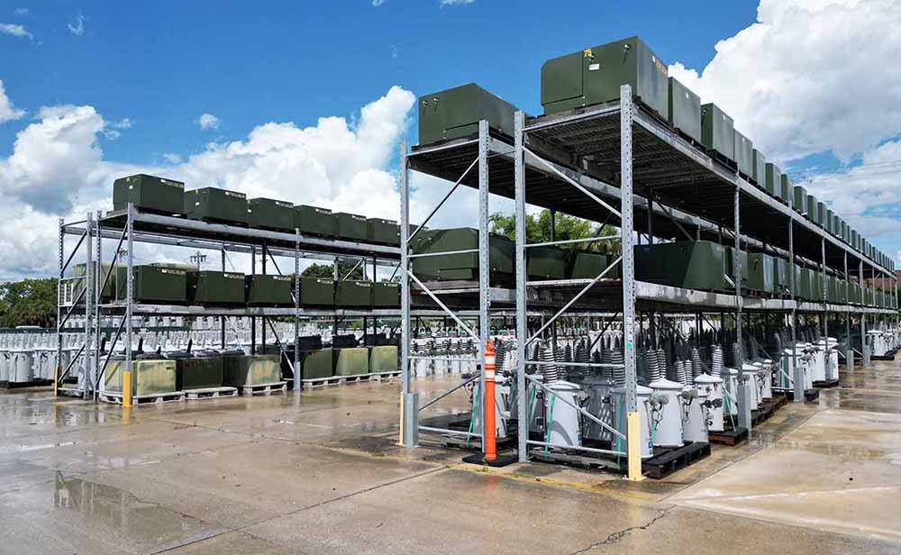 Outdoor HDG Industrial Racking configuration by AME Rack