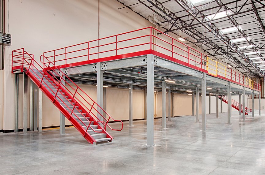 Heavy-duty 2000 kg/m² H-steel mezzanine for pallet racking and forklift