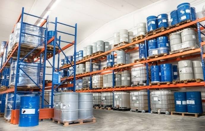 IBC Heavy-Duty Selective Racking for oil drum and chemical storage by AME Rack