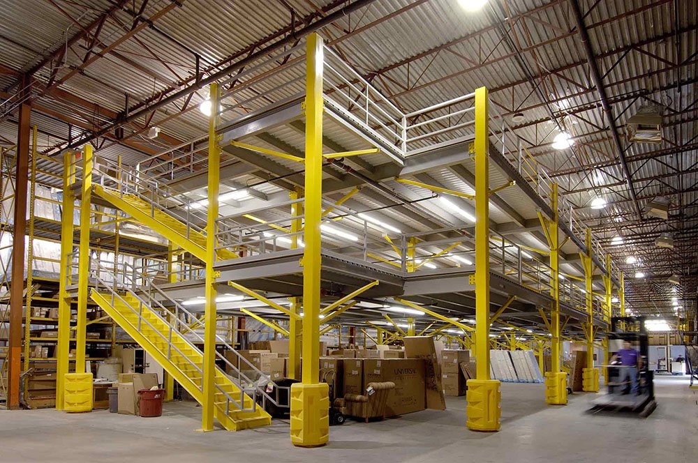 Multi-tier 4-6 level H-steel mezzanine mega DC architecture