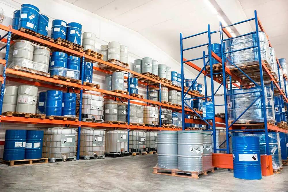 IBC drum chemical storage heavy-duty racking case study in Brazil
