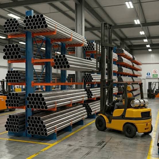 Local plumbing wholesaler cantilever pipe rack case study in United Kingdom